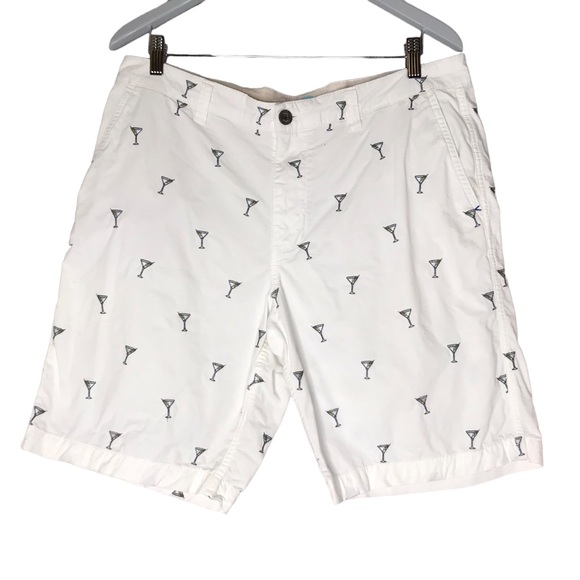 Tommy Bahama Men's Bermuda Shorts White Grey Martini Embroidered Cotton Blend - Picture 1 of 12